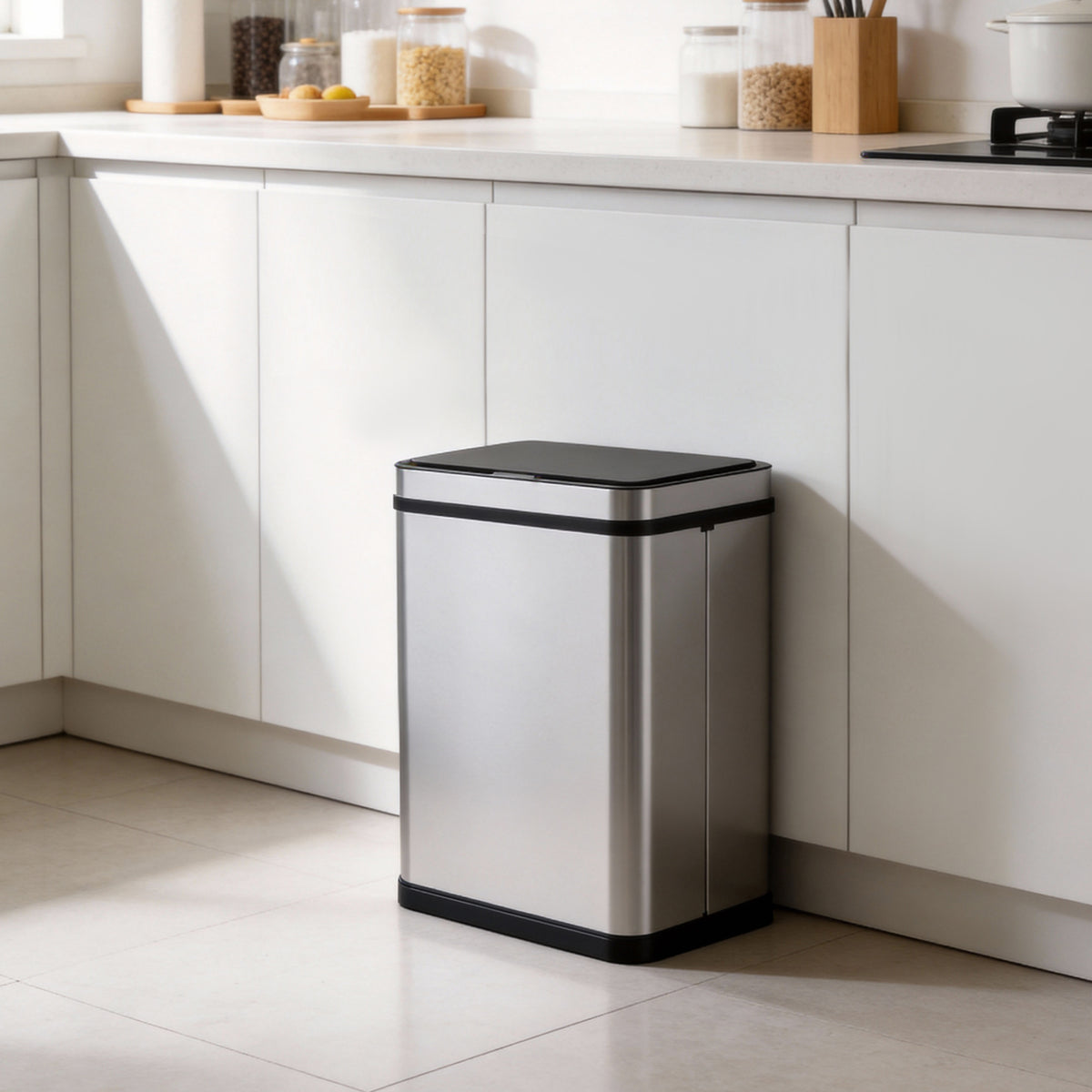 RIBELLI Edelstahl Sensor-Mülleimer – automatisches Öffnen – Ansicht 6