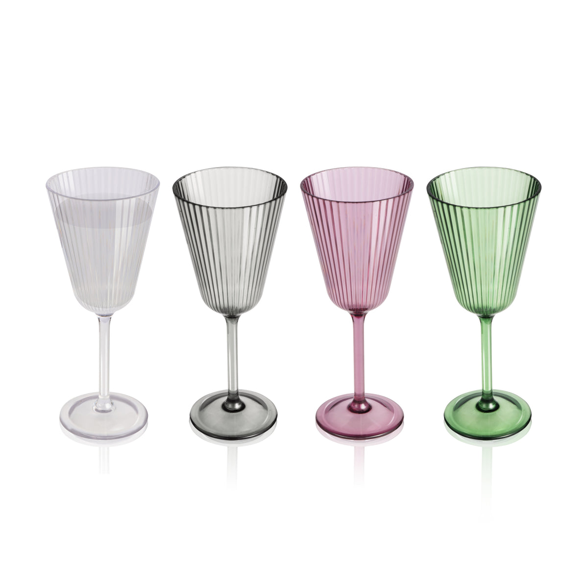 RIBELLI 4er-Set Rotweingläser 200 ml Kunststoff