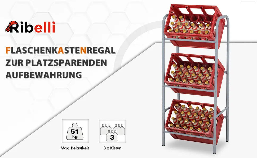 Kastenständer, für 3 Kisten, grau Ribelli