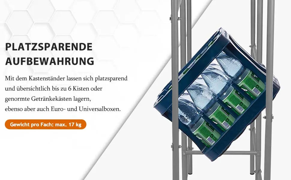 Kastenständer, für 6 Kisten, grau Ribelli