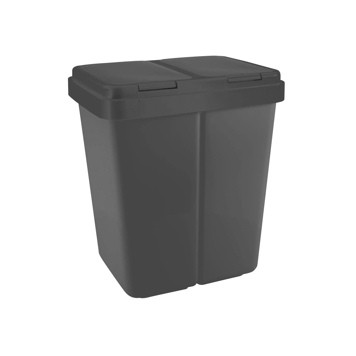 RIBELLI Mülleimer mit 2 Fächern, 2 × 25 l, Anthrazit – Ansicht 2