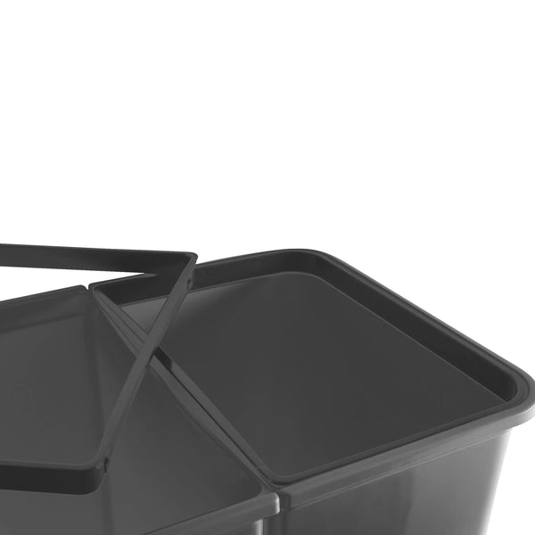 RIBELLI Mülleimer mit 2 Fächern, 2 × 25 l, Anthrazit – Ansicht 5