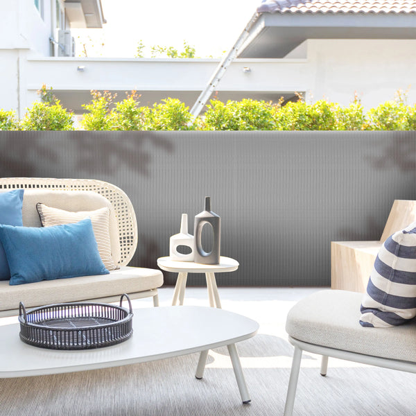 Ribelli® PVC Sichtschutzmatte mit Steg, extra stabil Sichtschutzzaun Sichtschutz Anthrazit Ribelli