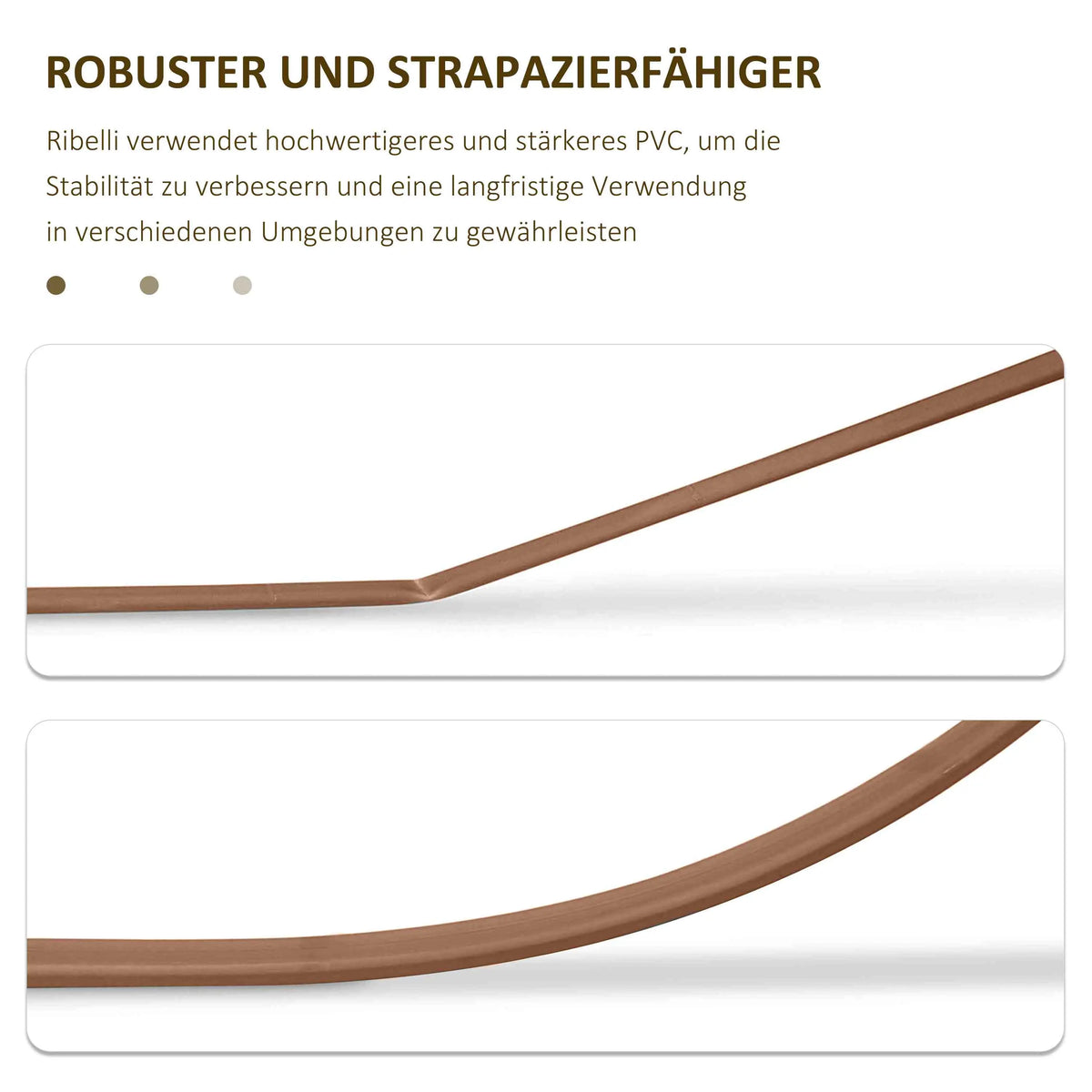 RIBELLI PVC Sichtschutzmatte mit Steg Braun, extra stabil – Ansicht 6