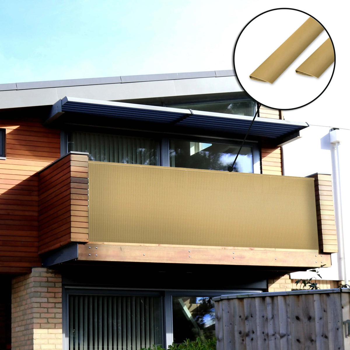 Ribelli®PVC Abschlussleiste Abdeckprofil Bedeckung Profile Sichtschutzmatte Sichtschutz bambus Ribelli