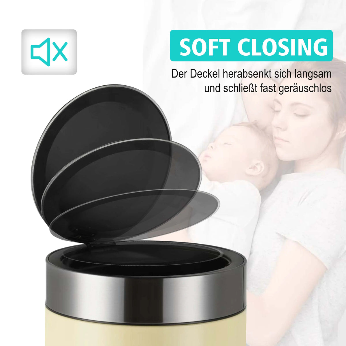 Sensor Mülleimer 30L, rund Ribelli