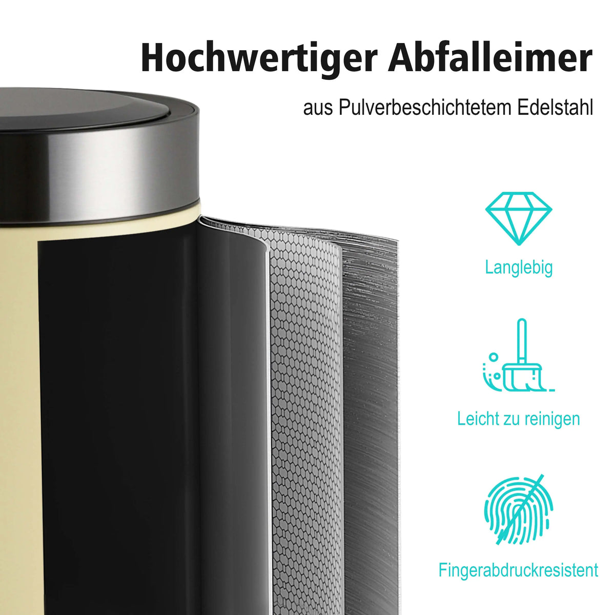 Sensor Mülleimer 30L, rund Ribelli