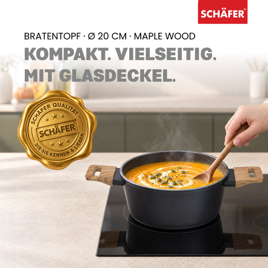 SCHÄFER Bratentopf Ø 20 cm Maple Wood – Antihaftbeschichtung, induktionsgeeignet – Ansicht 2