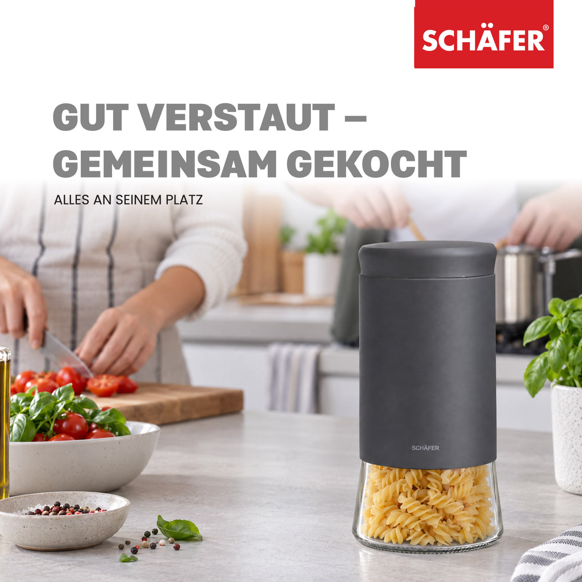 SCHÄFER Vorratsglas 1,4 l Grau – Ansicht 7