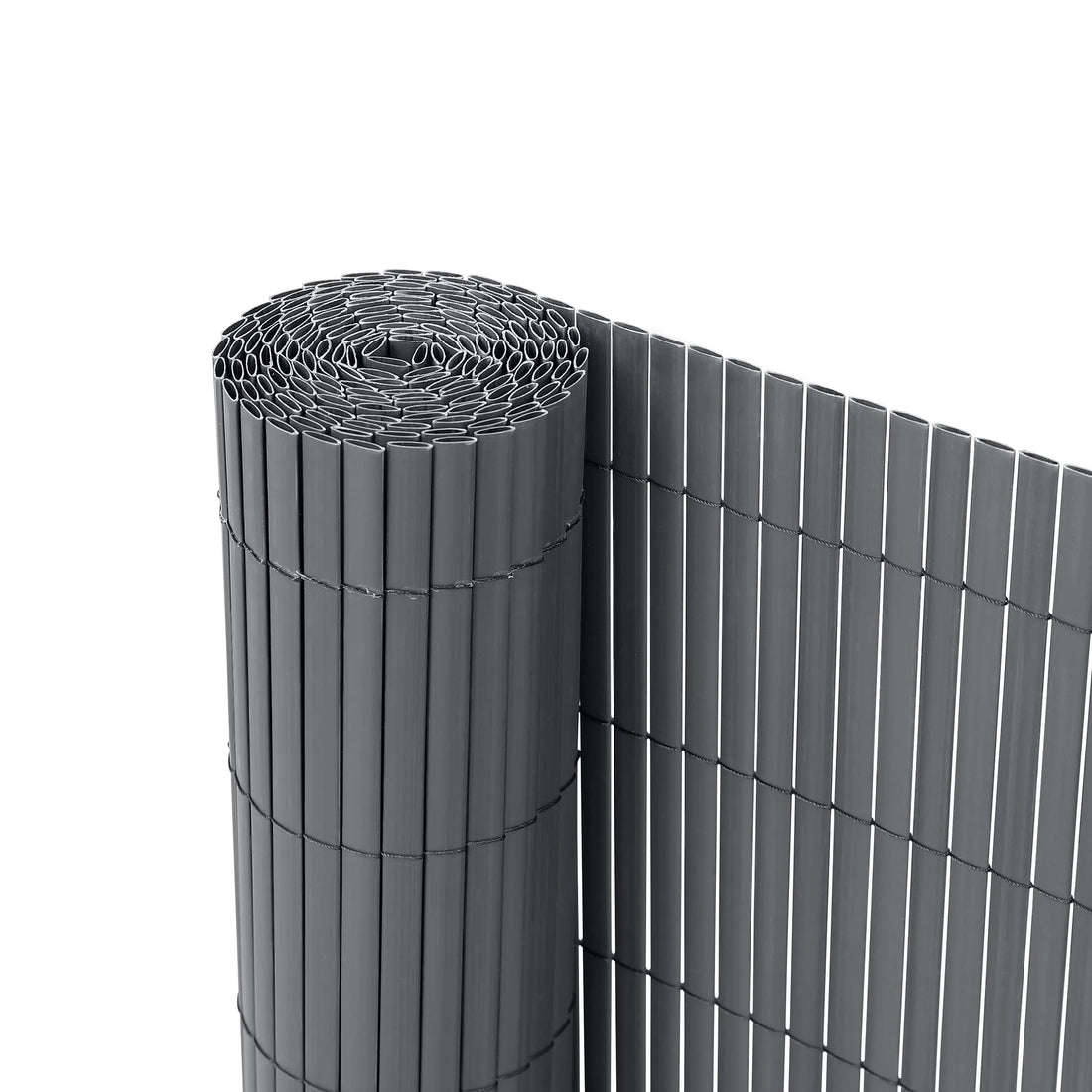 PVC-Sichtschutzmatte Anthrazit am Zaun