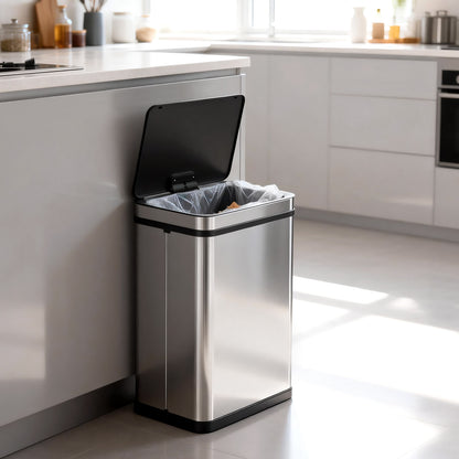RIBELLI Edelstahl Sensor-Mülleimer – automatisches Öffnen – Ansicht 2