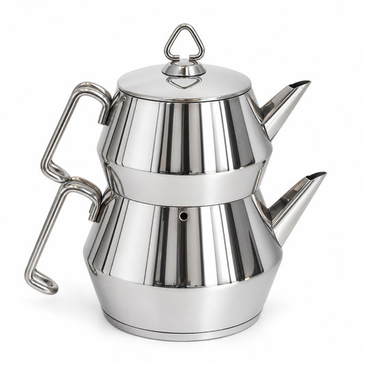 SCHÄFER Set di teiere in acciaio inox 2 l + 1 l con manico in metallo