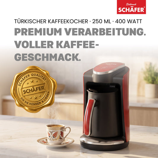 SCHÄFER Mokkakocher 250 ml Rot 400 Watt