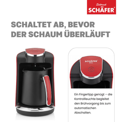 SCHÄFER Mokkakocher 250 ml Rot 400 Watt