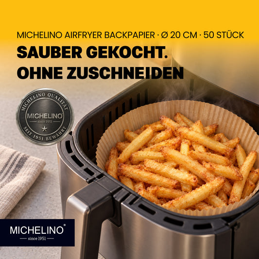 MICHELINO Airfryer Backpapier Rund Ø 20 cm – 50 Stück, 12er Display-Set – Ansicht 2