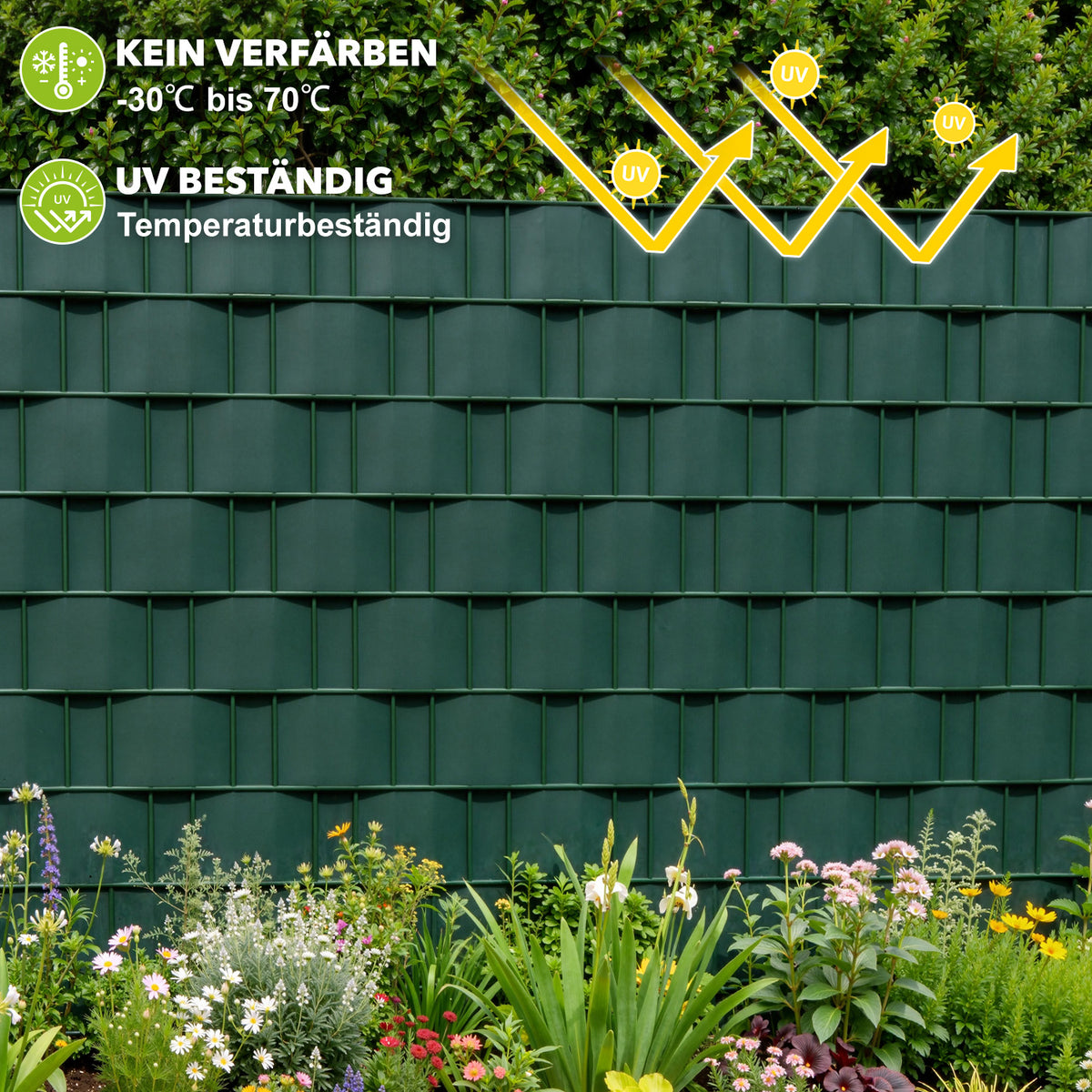 RIBELLI Sichtschutzstreifen 35 m × 19 cm – inkl. 30 Clips – Ansicht 3