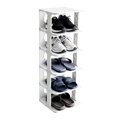 RIBELLI Schuhregal schmal mit 6 Ebenen, stapelbar – Ansicht 2