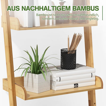 RIBELLI Leiterregal mit 4 Ablagen – Bambus, 175 cm – Ansicht 6