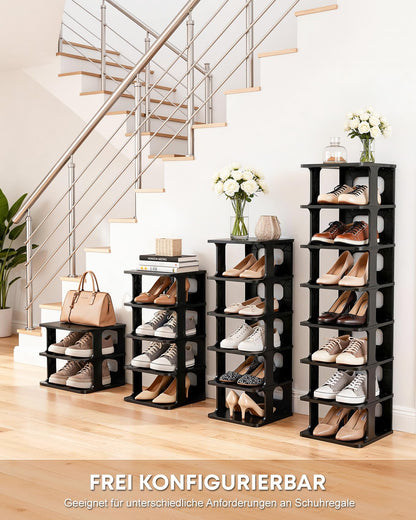 RIBELLI Schuhregal schmal mit 6 Ebenen, stapelbar – Ansicht 3