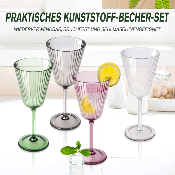 RIBELLI 4er-Set Rotweingläser 200 ml Kunststoff – Ansicht 4
