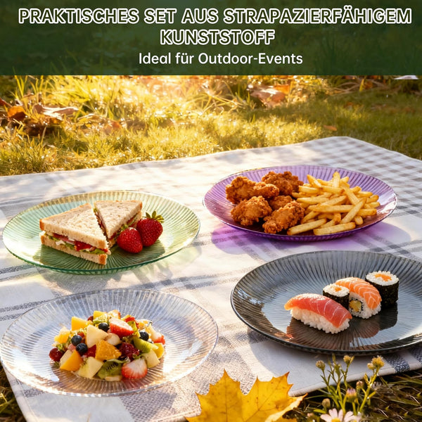 RIBELLI 12er-Set Dessertteller Kunststoff Bunt – Ansicht 5