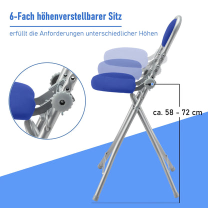 RIBELLI Bügelstuhl ergonomisch, klappbar, Blau – Ansicht 6