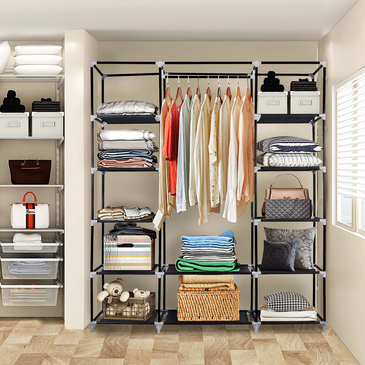 Kleiderschrank Stoffschrank Faltschrank Ribelli