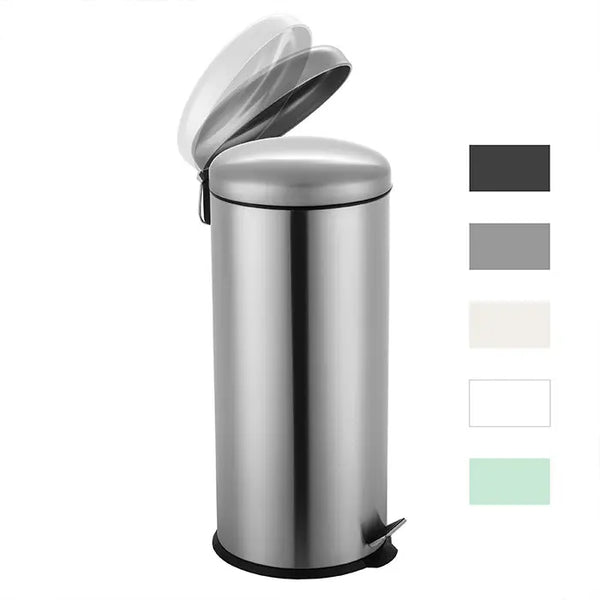 RIBELLI Mülleimer 30 l Edelstahl rund, Treteimer – Ansicht 4