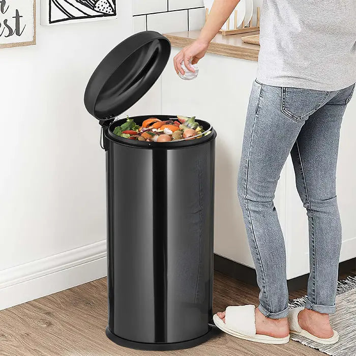RIBELLI Mülleimer 30 l Edelstahl rund, Treteimer – Ansicht 5