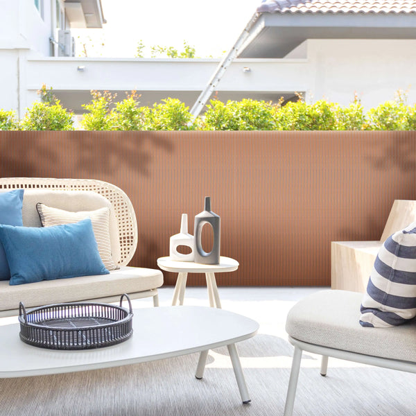 Ribelli® PVC Sichtschutzmatte mit Steg, extra stabil Sichtschutzzaun Sichtschutz Braun Ribelli