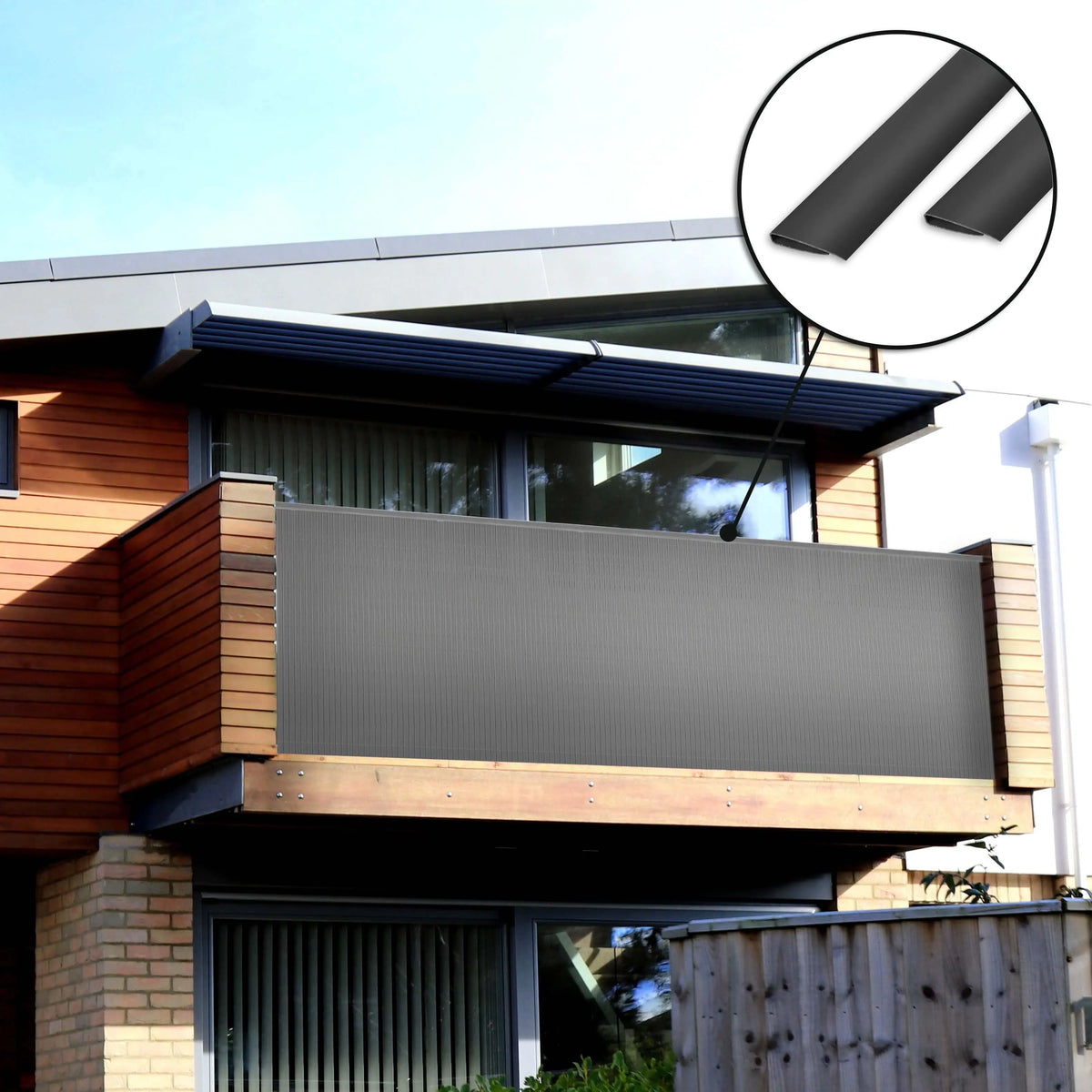 Ribelli®PVC Abschlussleiste Abdeckprofil Bedeckung Profile Sichtschutzmatte Sichtschutz anthrazit Ribelli