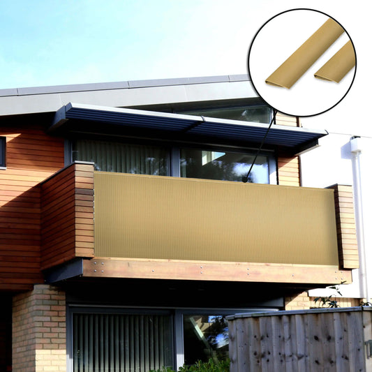 Ribelli®PVC Abschlussleiste Abdeckprofil Bedeckung Profile Sichtschutzmatte Sichtschutz bambus Ribelli
