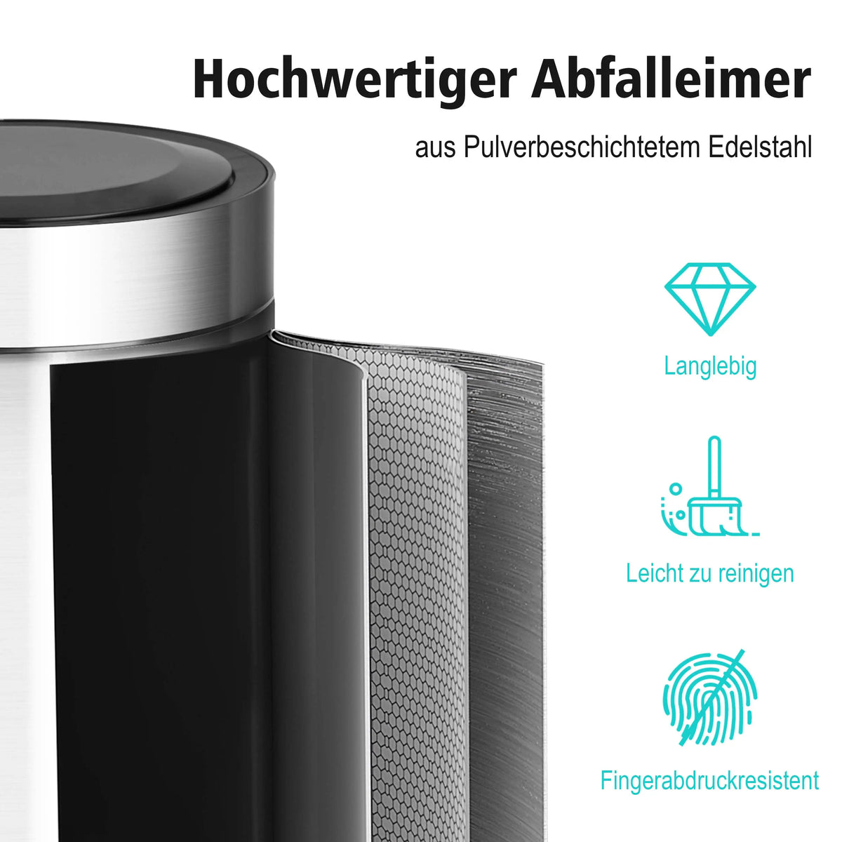 Sensor Mülleimer 30L, rund Ribelli