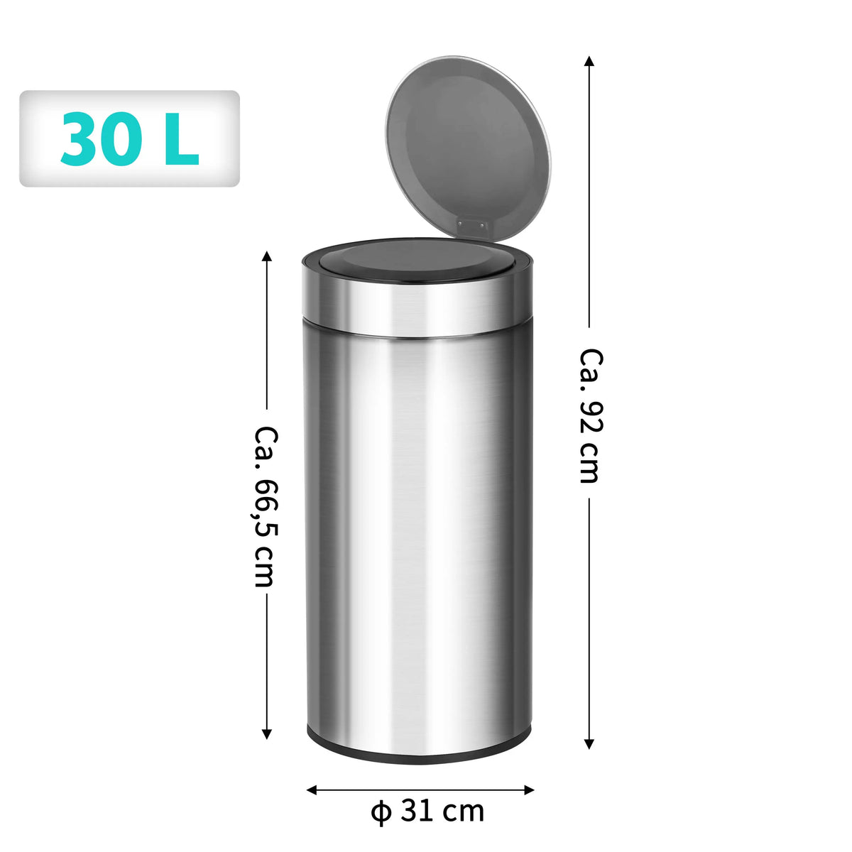 RIBELLI Sensor-Mülleimer 30 l rund