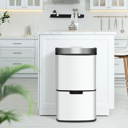 RIBELLI Mülleimer 4 Fächer mit Sensor, 72 l, Edelstahl – Ansicht 17