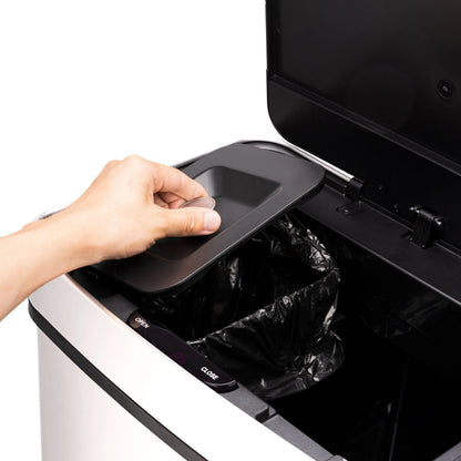 RIBELLI Mülleimer 4 Fächer mit Sensor, 72 l, Edelstahl – Ansicht 24