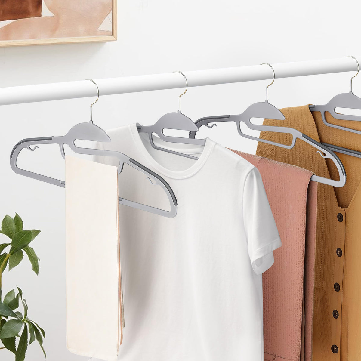 RIBELLI 50er-Set Kleiderbügel Kunststoff – rutschfest – Ansicht 2