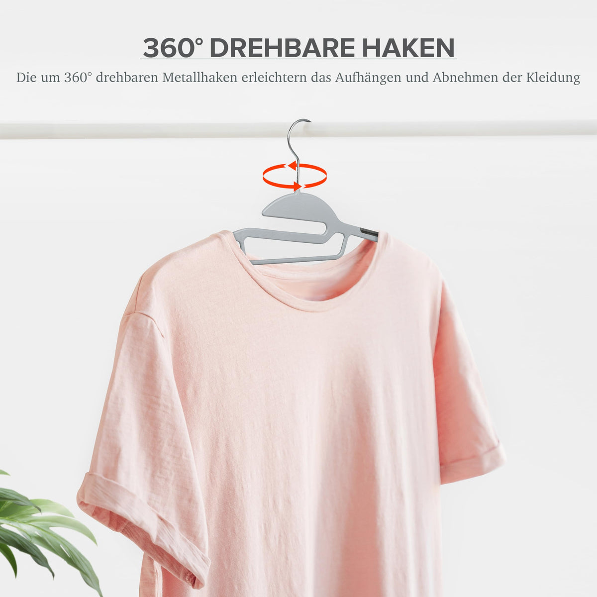 RIBELLI 50er-Set Kleiderbügel Kunststoff – rutschfest – Ansicht 5