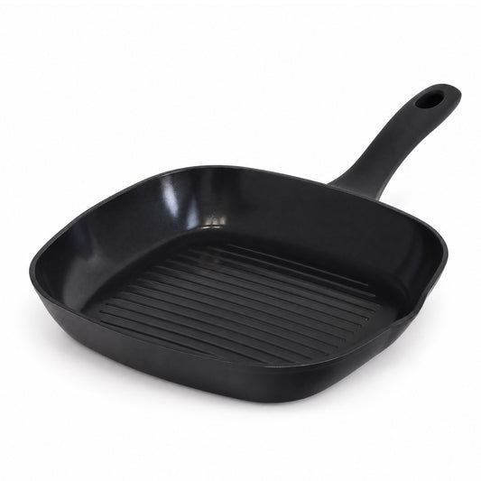 MICHELINO Grillpfanne 24 × 24 cm Serie New Nora Schwarz – PFAS-frei, Keramikbeschichtung, induktionsgeeignet