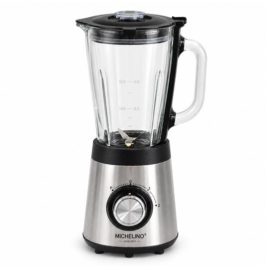 MICHELINO Standmixer 1,5 Liter Glasbehälter – 500W mit Ice-Crush & Puls-Funktion