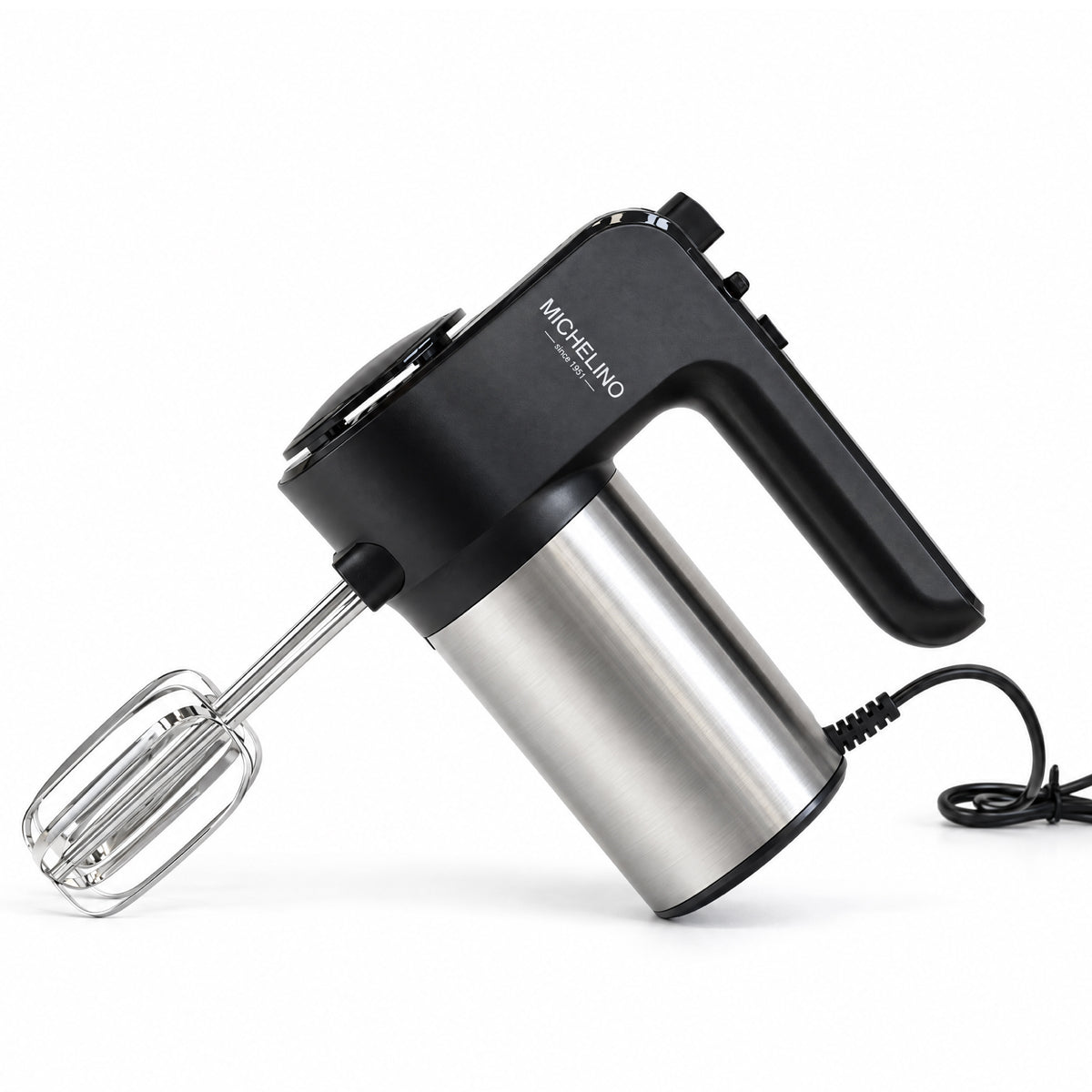 MICHELINO Handmixer 400 Watt Schwarz – Edelstahl mit 6 Stufen & Turbo
