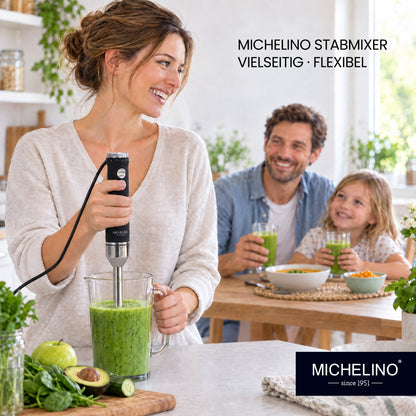MICHELINO Stabmixer 1000 Watt Edelstahl – DC-Motor, variable Stufen & Gummischutz – Ansicht 8