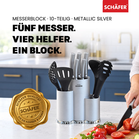 SCHÄFER 10-tlg. Messerblock Silver – Ansicht 2