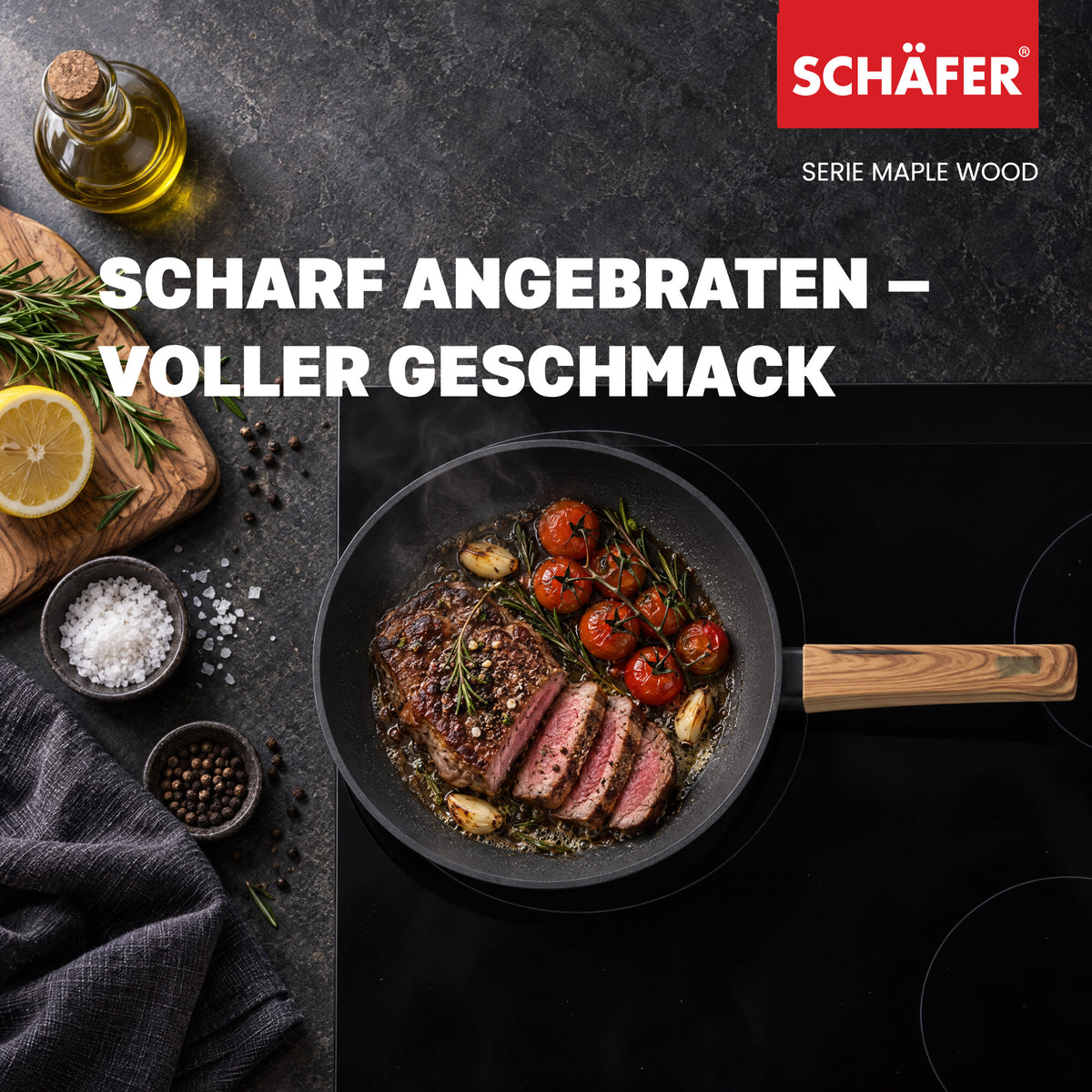 SCHÄFER Bratpfanne Ø 24 cm Maple Wood – Antihaftbeschichtung, induktionsgeeignet – Ansicht 7