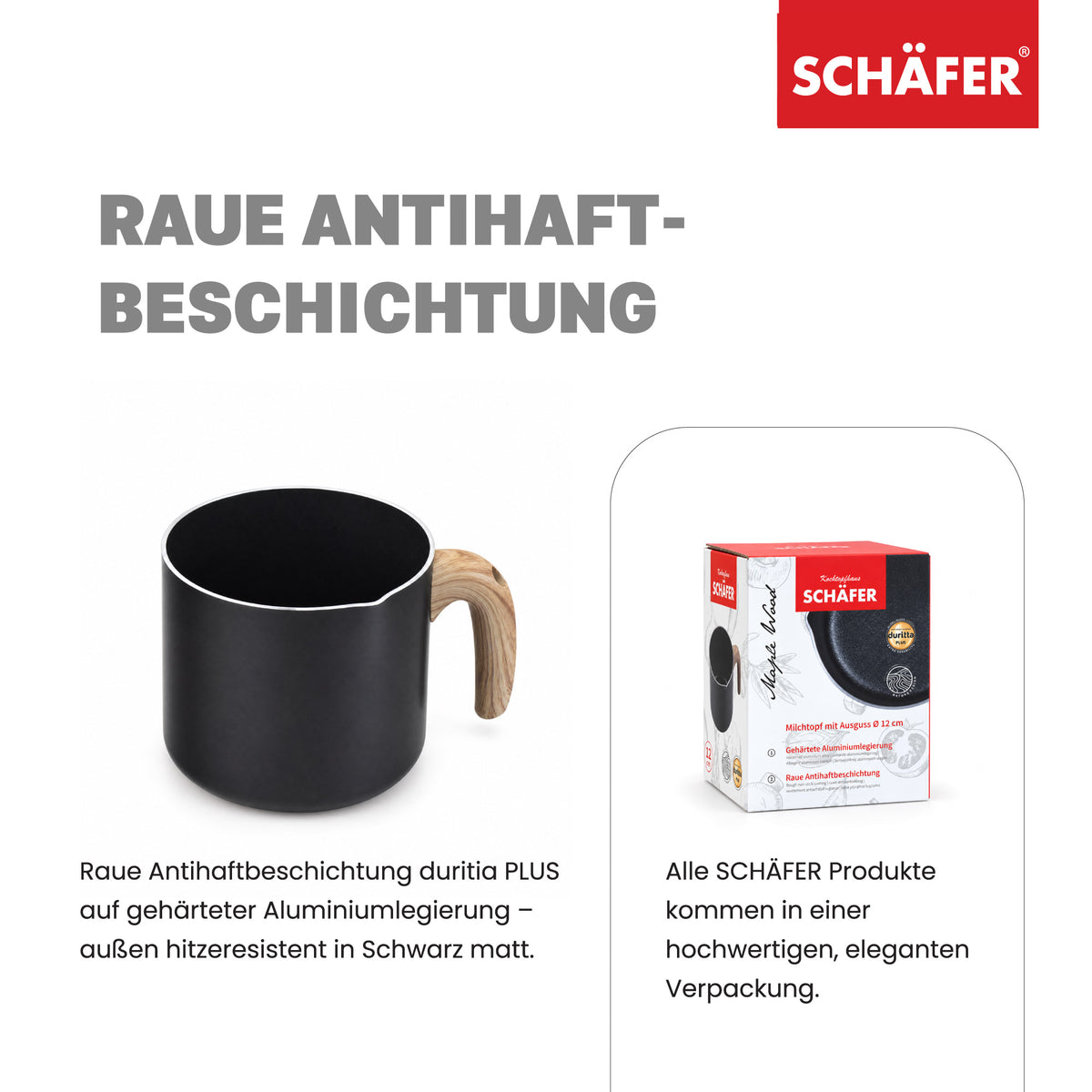 SCHÄFER Milchtopf Ø 14 cm Maple Wood – Antihaftbeschichtung, induktionsgeeignet – Ansicht 3