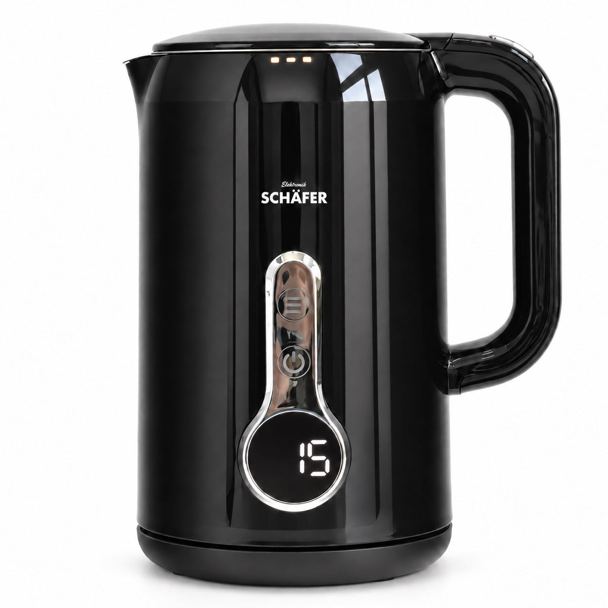 SCHÄFER Wasserkocher 1,7 l Temperatureinstellung Schwarz 2200 Watt