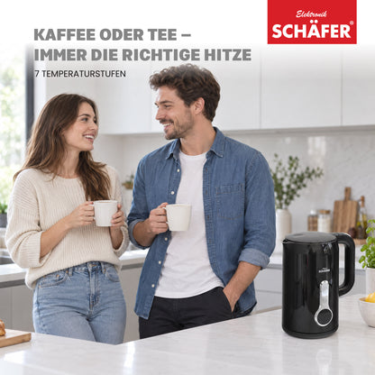 SCHÄFER Wasserkocher 1,7 l Temperatureinstellung Schwarz 2200 Watt – Ansicht 7