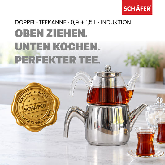 SCHÄFER Borosilikatglas Teekanne 900 ml Serie Nisa – spülmaschinengeeignet – Ansicht 2