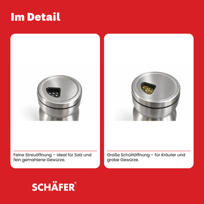 SCHÄFER 7-tlg. Edelstahl Gewürzständer 125 ml – Ansicht 5