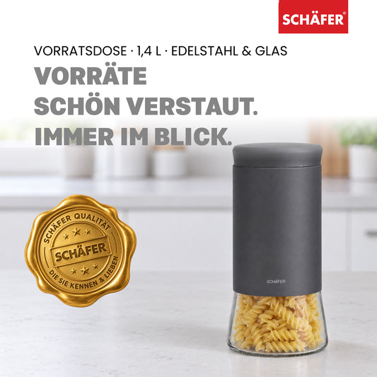 SCHÄFER Vorratsglas 1,4 l Grau – Ansicht 2